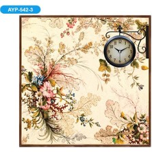 Galaxy AYP-542-3 Dekoratif Çiçek Tablo Duvar Saati