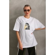 Style Of Angels Unisex Baskılı Oversize T-Shirt - Beyaz