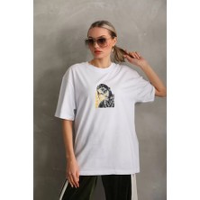 Style Of Angels Unisex Baskılı Oversize T-Shirt - Beyaz