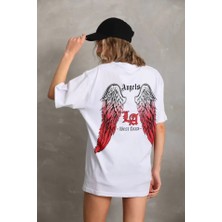 Style Of Angels Unisex Baskılı Oversize T-Shirt - Beyaz