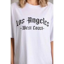 Style Of Angels Unisex Baskılı Oversize T-Shirt - Beyaz