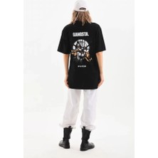 Style Of Angels Unisex Baskılı Oversize T-Shirt - Siyah