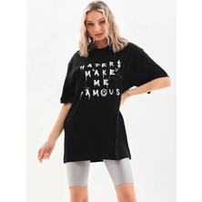 Style Of Angels Unisex Baskılı Oversize T-Shirt - Siyah