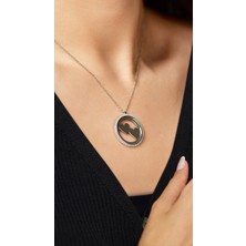 Erdobia Zirkon Taşlı Rodyum Çift Kalp Isimli Gümüş Kolye