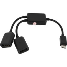 Blueleskyy Mikro USB Ana Bilgisayar Kablosu, Erkek - 2x Tip A Çift USB Dişi Otg Adaptör (Yurt Dışından)