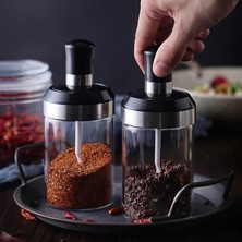 Yaci Shop Siyah 3 Stili Cam Entegre Baharat Şişeleri Kavanozlar Baharat Kaşığı Yağ Fırçası Bal Çubuğu Kapak Mühür Sosu Mutfak Saklama Kutuları Organizasyon Ürünleri (Yurt Dışından)