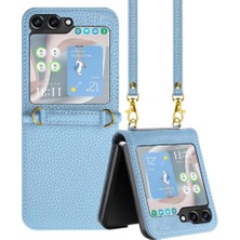 Manyi Market Telefon Kılıfı Için Samsung Galaxy Z Flip 5 Cüzdan Flip Folio Litchi Desen Pu (Yurt Dışından)