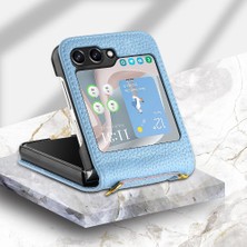 Manyi Market Telefon Kılıfı Için Samsung Galaxy Z Flip 5 Cüzdan Flip Folio Litchi Desen Pu (Yurt Dışından)