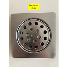 Buycobox Yer Sifonu Süzgeci Kapağı Paslanmaz Metal 3 Parça Süzgeçli, Duş Süzgeci Kapağı Gider Kapağı 10X10 cm