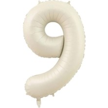 Organizasyon Pazarı 34 inç 9 Krem Renk Rakam Folyo Balon