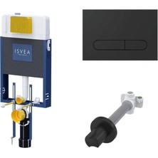 Isvea Durezza Gömme Rezervuar Seti - Siyah (Tuğla Duvar)