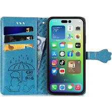 BDT Boutique Iphone 14 Için Kılıf Pro Darbeye Kapak Kapak Kısa Kayış Karikatür Hayvanlar (Yurt Dışından)