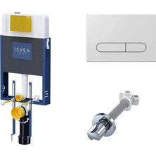 Isvea Durezza Gömme Rezervuar Seti - Mat Beyaz (Tuğla Duvar)