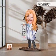 Bk Gift Kişiye Özel Doktor Karikatürlü Büyük Boy Ahşap Biblo-7 Arkadaşa Hediye , Sevgiliye Hediye, Kişiye Özel Biblolar