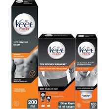 Veet Men 200ml + Koltuk Altı Özel 100ml + Özel Bölgeler İçin Tüy Dökücü Krem Seti 100&50 ml