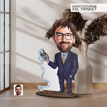 Bk Gift Kişiye Özel Boss Baba Karikatürlü Büyük Boy Ahşap Biblo-11 Arkadaşa Hediye , Sevgiliye Hediye, Kişiye Özel Biblolar