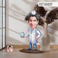 Bk Gift Kişiye Özel Diş Hekimi Karikatürlü Büyük Boy Ahşap Biblo-5 Arkadaşa Hediye , Sevgiliye Hediye, Kişiye Özel Biblolar