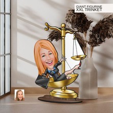 Bk Gift Kişiye Özel Avukat Karikatürlü Büyük Boy Ahşap Biblo-2, Arkadaşa Hediye , Sevgiliye Hediye, Kişiye Özel Biblolar