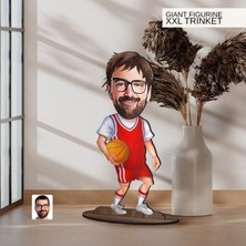 Bk Gift Kişiye Özel Basketbol Karikatürlü Büyük Boy Ahşap Biblo-3, Arkadaşa Hediye , Sevgiliye Hediye, Kişiye Özel Biblolar