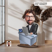 Bk Gift Kişiye Özel Boss Baba Karikatürlü Büyük Boy Ahşap Biblo-12 Arkadaşa Hediye , Sevgiliye Hediye, Kişiye Özel Biblolar