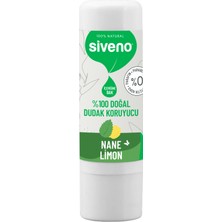 Siveno  Doğal Dudak Koruyucu Nane & Limon Bitkisel Lipbalm Krem Nemlendirici Parlatıcı Onarıcı 6 G