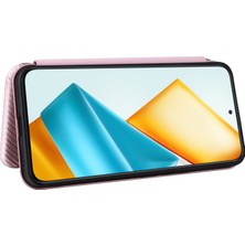 LRtools Honor 90 Gt 5g Deri Flip Kılıf Karbon Fiber Doku Telefon Kapağı (Yurt Dışından)