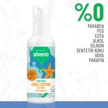 Siveno %100 Doğal Çocuk Güneş Losyonu Leke Karşıtı Antioksidan Nemlendirici Bitkisel Vegan UVA UVB SPF50