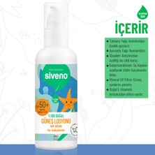 Siveno %100 Doğal Çocuk Güneş Losyonu Leke Karşıtı Antioksidan Nemlendirici Bitkisel Vegan UVA UVB SPF50