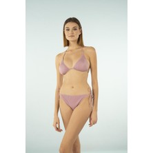 Estiva Parlak Üçgen Ipli Bikini Takımı - Lila
