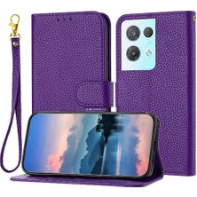 SZY Mall Oppo Phone 8 Pro Için Telefon Kılıfı Cüzdan Flip Folio Litchi Desen Pu Deri (Yurt Dışından)