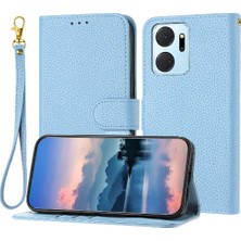 SZY Mall Onur X7A Flip Folio Litchi Desen Cüzdan Pu Deri Kart Için Telefon Kılıfı (Yurt Dışından)