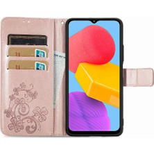 SZY Mall Samsung Galaxy M13 4g Flip Kapak Için Kılıf Zarif Iş Dört Yaprak (Yurt Dışından)