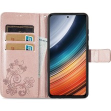 SZY Mall Xiaomi Redmi K40S Için Kılıf Kısa Kayış Dört Yapraklı Yonca Deri Kılıf Flip (Yurt Dışından)