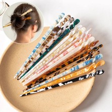 Qiuhong Shop P Mermer Leopar Baskı Saç Çubukları Kadınlar Için Asetat Bantlar Elegent Lady Tokalar Moda Saç Tokası Saç Aksesuarları Şapkalar (Yurt Dışından)