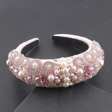 Qiuhong Shop No.7 Boyutu Yeni Sünger Abartılı Barok Kakma Rhinestone Renkli Inci Kişilik Saç Halka Muhteşem Saç Aksesuarları 864 (Yurt Dışından)