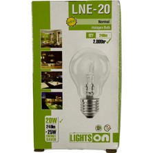 Lightson 20W (25W) Sarı Işık E27 Duylu Eski Tip Halojen Ampul