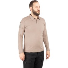 Polis Sepeti Combat Tactical Polo Yaka Uzun Kollu Taktik Tişört Bej 802 Pike