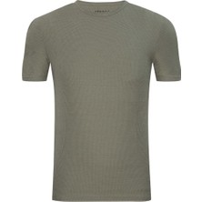 Süvari TS1014000221 O Yaka Slim Fit Petek Desenli Açık Yeşil Erkek T-Shirt