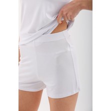 Penye Bizden  Extra Yumuşak Viskon Şort Home&beach-Beyaz