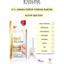 Eveline Cosmetics 8 In 1 Total Golden Shine Intensive Nail Conditioner  12ML Yoğun Tırnak Bakım Kremi