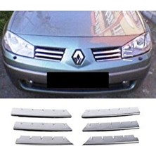 Ebal Oto Renault Megane 2  Krom Ön Panjur 6 Parça 2004-2006 Paslanmaz Çelik