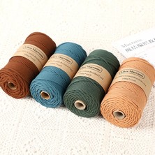 Haicheng Shop B3003 Stili Likee Makrome Kordon 3mm x % Pamuk Halat Craft Dize Örgülü Kordon Duvar Asılı Bitki Askıları Örgü Ev Aralık (Yurt Dışından)