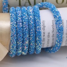 Haicheng Shop Gök Mavisi Tarzı 1 Yard 6mm Glitter Sequins Rhinestones Yumuşak Tüp Kordon Halat Dize Dıy Giyim Ayakkabı Için Şapka Takı Bilezik Parti Dekorasyon (Yurt Dışından)