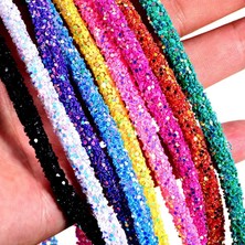 Haicheng Shop Gök Mavisi Tarzı 1 Yard 6mm Glitter Sequins Rhinestones Yumuşak Tüp Kordon Halat Dize Dıy Giyim Ayakkabı Için Şapka Takı Bilezik Parti Dekorasyon (Yurt Dışından)