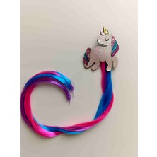 Nilz Simli Unicorn Figürlü Renkli Saçlı Pens Toka
