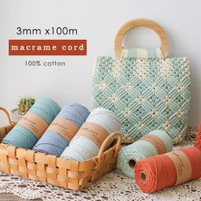 Haicheng Shop Açık Yeşil Stil 3mm Makrome Kordon, 100% Örgülü Pamuk Kordon, (110 Yards) Duvar Asılı Bitki Askıları Ev Dekorasyonu Için Makrome Ipi (Yurt Dışından)