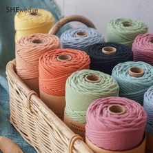 Haicheng Shop Açık Yeşil Stil 3mm Makrome Kordon, 100% Örgülü Pamuk Kordon, (110 Yards) Duvar Asılı Bitki Askıları Ev Dekorasyonu Için Makrome Ipi (Yurt Dışından)