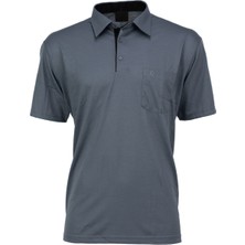 Oppland Erkek Cepli Kısa Kollu Düz Renk Normal Kesim Pamuklu Kumaş Gömlek Yaka T-Shirt
