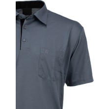Oppland Erkek Cepli Kısa Kollu Düz Renk Normal Kesim Pamuklu Kumaş Gömlek Yaka T-Shirt