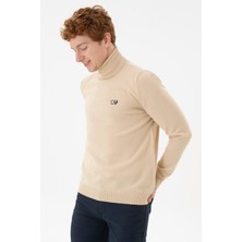 U.S. Polo Assn. Erkek Krem Melanj Triko Kazak 50256266-VR159